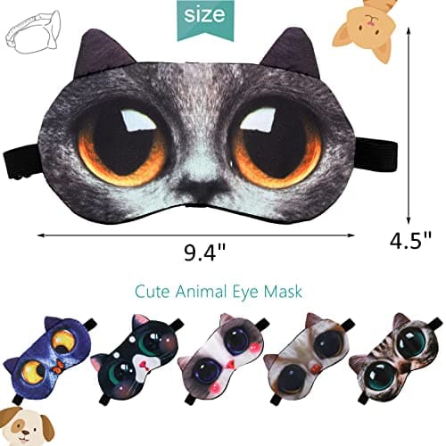ZOOFOX 16-Pack Cute Animal Eye Mask, Soft Blackout Blindfold for Sleep, Adjustable Strap, 3D Funny Cover for Women, Men, Kids, Travel, Yoga, Office, and Night — view 2