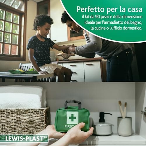 Lewis-Plast Premium First Aid Kit for Home Car Holiday and Workplace - Includes Bandages, Eye Pods, Ice Packs and Essentials for Everyday Situations, 90 Count (Pack of 2) — view 5