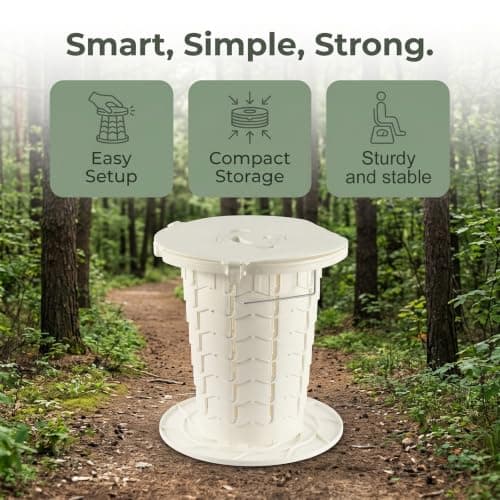 EVERGOODS Adjustable Portable Camping Toilet, Foldable Telescopic Travel — view 2