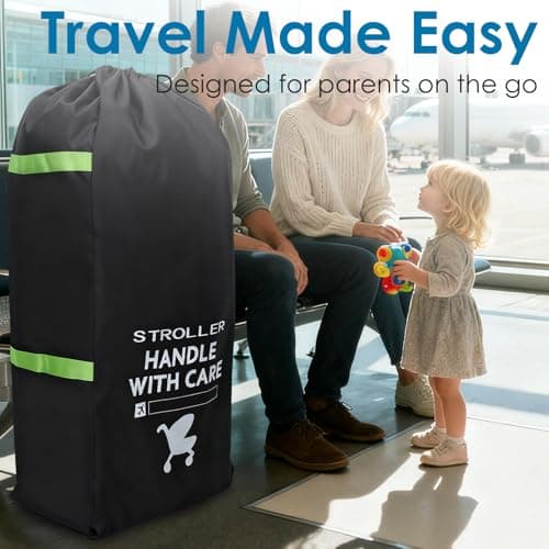 Vicloon Stroller Bag for Airplane, Extra Large Stroller Travel Bag, Portable Waterproof Car Seat Bags for Airplane Pushchair and Pram Cover, Baby Air Travel Essentials — view 6