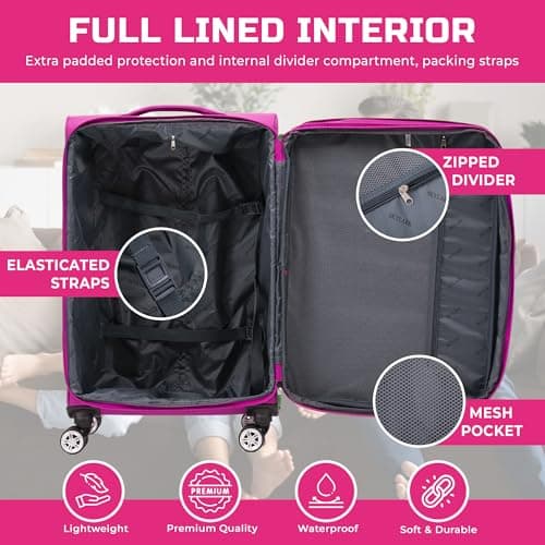 Large Suitcase 29" Super Lightweight Luggage 20% Expandable 4 Wheels Spinner Soft Shell Check in Luggage for 23kg — view 5