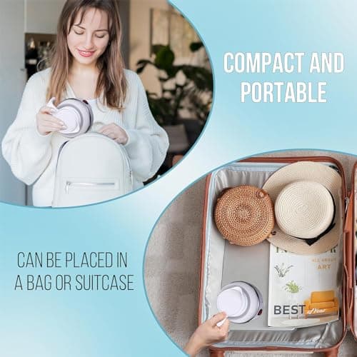 OXNSHEJW Foldable Electric Kettle, Mini Travel Kettle, 600ML Silicone Collapsible Kettle, Electric Tea Coffee Maker Portable Travel Kettles with Separable Power Cord for Outdoor Hiking Camping (White) — view 4