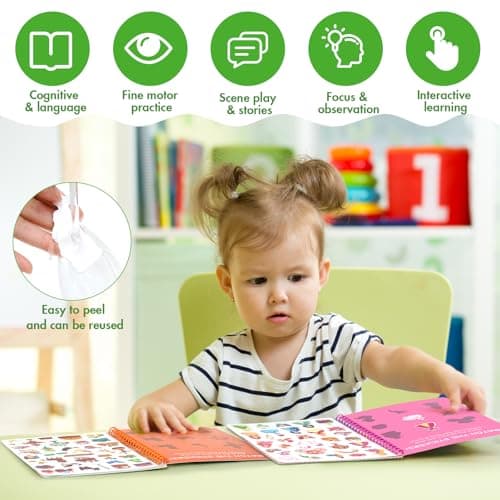 BuyCard 4 Pack Reusable Sticker Book for 2 3 4 Year Olds — view 5