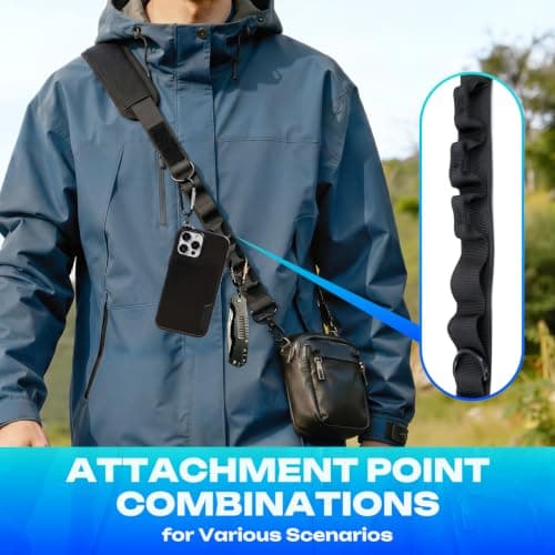 KawaGebo Kamp 67''Universal Shoulder Strap, Bag Strap Mesh Breathable Thick Padded Replacement with Adjustable Buckles and Metal Hooks for Luggage, Backpack, Duffle Bag 3D Spacer Comfortable — view 2