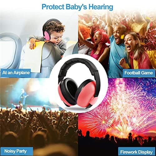 YANKUIRUI Ear Defenders Baby Noise cancelling headphones For Age 0 To 3 Years Toddlers at Plane, Firework, Concert, Cinema Pink — view 5
