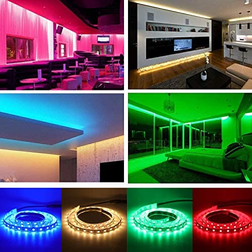 GQL 12V Flexible LED Strip with Switch, 3 m Waterproof 5050 60leds/m Rope Light Blue Ribbon Self-adhesiveTape BackUK Plug Power Adapter Indoor Outside Decor — view 6