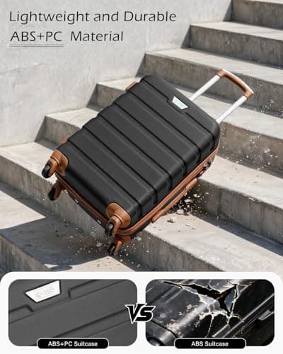 COOLIFE 3 Piece Luggage Set for Family,ABS+PC, Lightweight Durable Suitcase — view 2