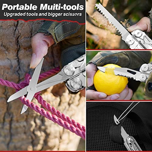 BIBURY Multitools, Camping Multi Tool Foldable Pliers with Scissors & Flint — view 4
