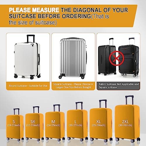 RainVillage Travel Luggage Cover Suitcase Protector, Yellow, 30-31 inch — view 5