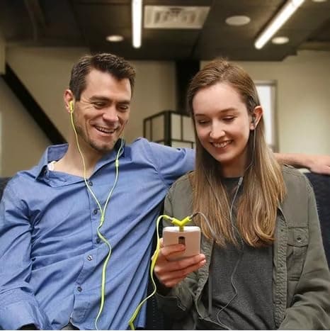 Couples Earphones with 3.5mm Audio Splitter – 2× In-Ear Headphones + Y-Sharing Adapter for Phones, Tablets & Laptops – Perfect for Travel, Movies, Netflix & Music Together — view 3