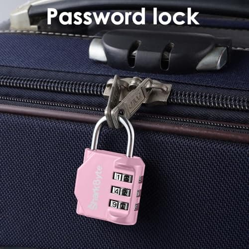 SharkByte Small Luggage Locks, 3-Dial Weatherproof Outdoor Security Combination Padlock, Travel Lock for Suitcases Luggage Case Travel Bag Gym Lockers Code Padlock (Pack of 2) — view 4