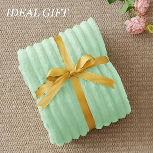 BEDELITE Fluffy Fleece Blanket Cosy Soft Throw, 127x152 cm, Mint Green — view 5