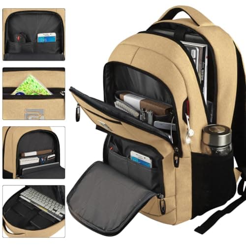 marcello 18 Inch Laptop Backpack for Men, Water Resistant Travel Rucksack — view 2