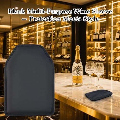 Professional Insulated Wine Sleeve- Black Thermal Bottle Cooler for Wine, Champagne & Beer Bottles, Long Lasting Cold Retention, Portable Design for Picnics, Beach Parties, BBQs & Car Travel (Black) — view 3