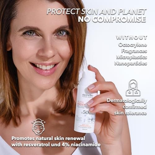 eco Elio SPF 50 Sustainable Sun Cream 50ml Aura Boost I Without octocrylene and microplastics I Sunscreen Face I Sun Cream 50 Travel Size Small — view 4