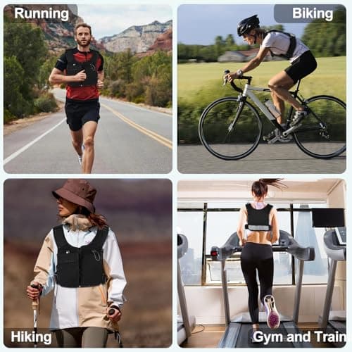 PUGTOW Running Vest Hydration Pack Phone/Bottle Pockets Reflective Unisex — view 2