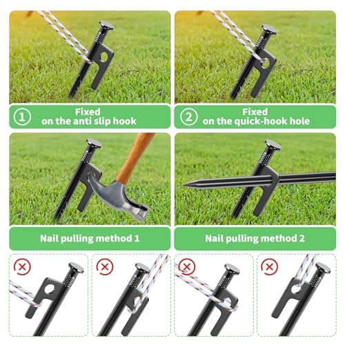 Forever Speed 8pcs Steel Tent Pegs with Storage Bag,30cm Heavy Duty Tent Pegs,Ground Pegs Camping Pegs for Hard Lands,Woods,Lawns,Awning Pegs for Outdoor Camping,Hiking,Backpacking — view 5