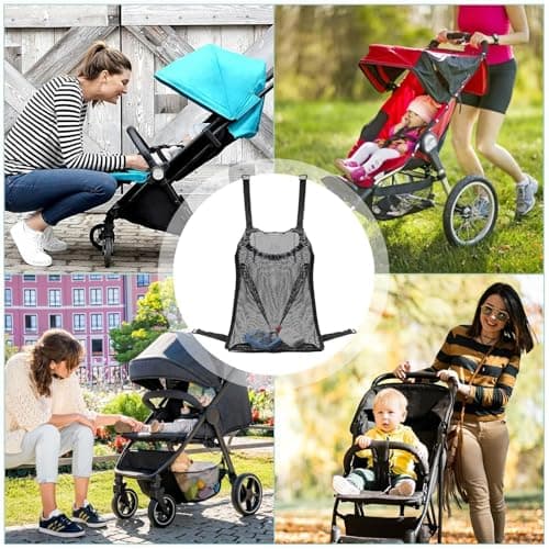 Mesh Stroller Storage Bag Large Capacity Adjustable Straps Suspended Design — view 4