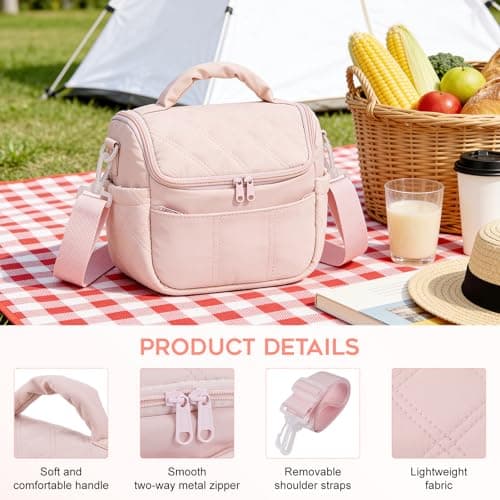 TranRantic Insulated Lunch Bags for Women, Lunch Box Bags (Pink) — view 3