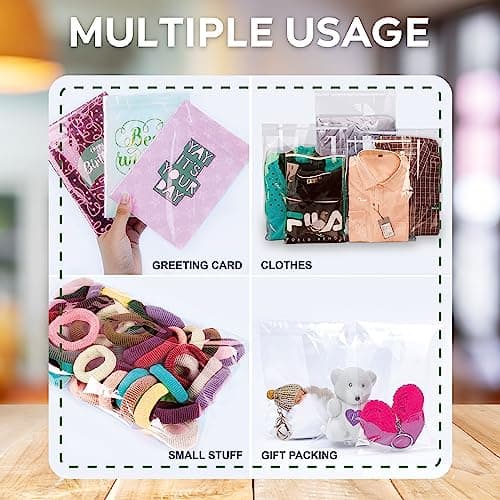 JeeJaan® 100 Pcs of Garment Bags 10 x 12 in Shirt Packaging Bags 254 x 305 mm polythene bag With Display Packaging — view 3