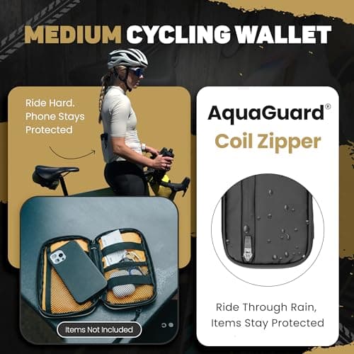 Lumiere & Co. Cycling Wallet | Biking Case and Pouch for Jersey | 7.5" x 4.5" (Black, Medium) — view 5