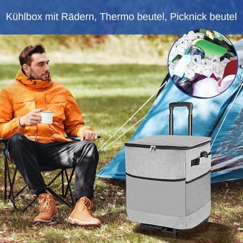 Cooler with Wheels and Handle Insulated Portable Wheeled Reusable — view 2