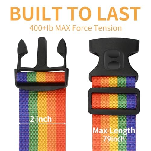 BILIONE 4 Pcs Luggage Straps for Suitcases Strap Lockable Suitcase Belts — view 3