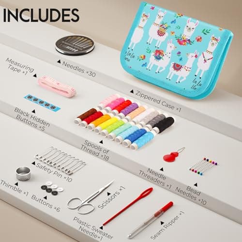 Coquimbo Sewing Kit Mini, Sewing Accessories for Adults Beginner (Alpaca) — view 3