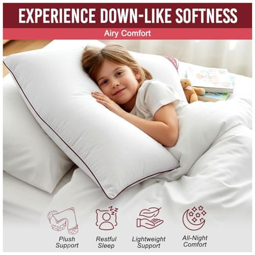 GC GAVENO CAVAILIA V Shape Pillow 5 Pack - Soft & Supportive Orthopaedic Pillows with Microfiber Filling - 36cm Deep Comfort Cushion for Back & Neck Support at Home and Hotel Pillow -(75x40cm), White — view 4