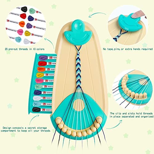 Tacopet Friendship Bracelet Making Kit, 20 Threads Kids Craft — view 2
