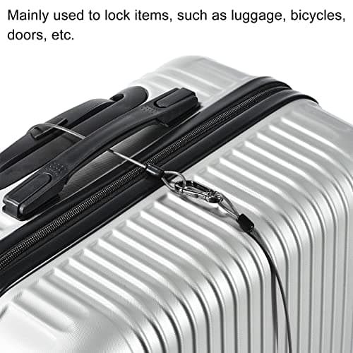 PATIKIL Security Steel Cable 2.5mm x 1m/3.28ft Coated Luggage Lock Wire Rope with Double Loop Black — view 5