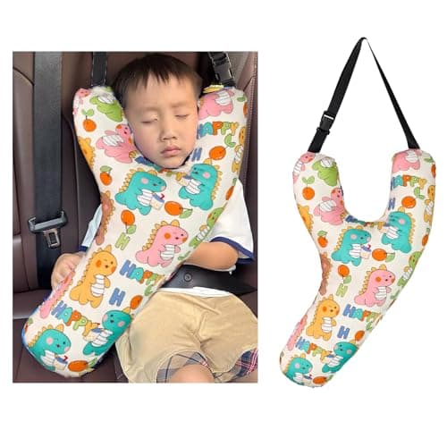 Kids Y-Shaped Travel Pillow Car Seat Belt Head Neck Support Cushion Soft Headrest Sleeping Pillow Universal Car Seat Belt Cushion Adjustable Car Seat Strap Cover Pad Protector for Car Travel Journey — view 2