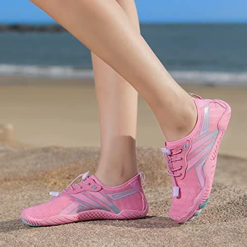 Supmix Mens Womens Water Shoes Beach Shoes Mens Womens Swim Shoes Quick Dry Barefoot Shoes Aqua Shoes Sea Shoes Surf Diving Pool Shoes for Mens Womens Pink, 5 UK — view 2