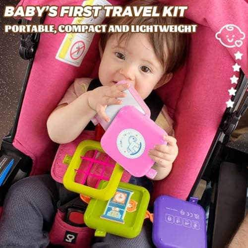 weirtoya Busy Board for 1 Year Old,Montessori Toys for 1 2 3 Year Old Boy Girl Birthday Gifts,8 in1 Toddler Toys Travel Activities Busy Cube,My First Montessori Busy Board (pale pink, pale pink) — view 2