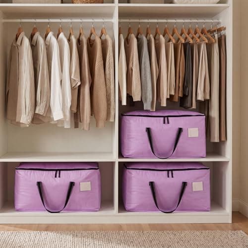 Dntorx 2 Pack 90L Moving Bags, Waterproof Moving Boxes With Zips, Purple — view 3