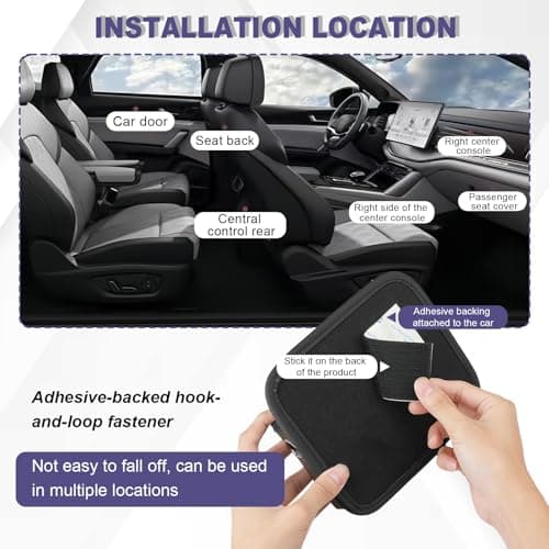HIAHXC PU Leather Car Side Pocket Organizer,Universal Car Pocket Pouch Cell Phone Holder for Car,Seat Gap Filler Organizer & Storage Pouch for Door Console,Front Seat Console Pockets for Phones Coins — view 5