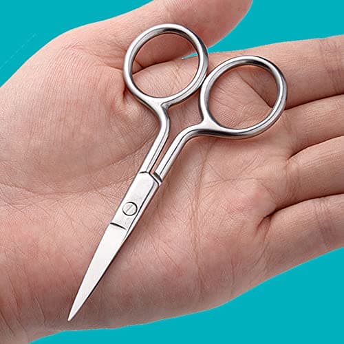 Stainless Steel Facial Hair Scissors - Small Straight Tip Scissors for Eyebrows, Nose, Moustache, Beard & Eyelash — view 6