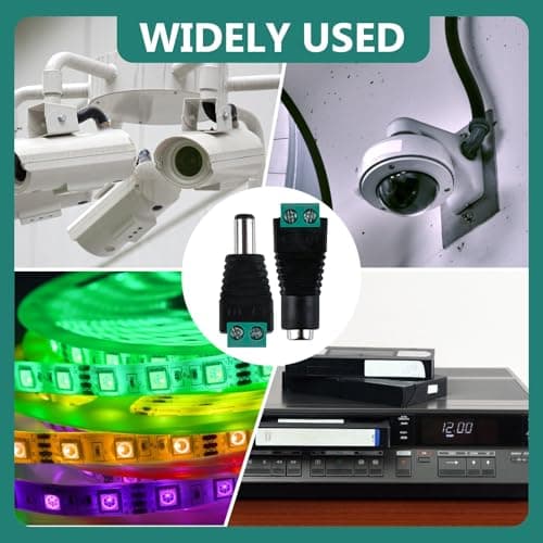 5 Pairs Premium 2.1 X 5.5mm Connector 12V Male Female DC Jack Connector — view 6