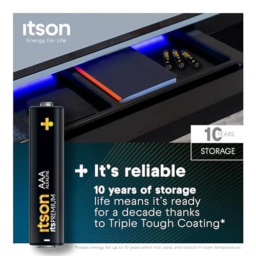 ITSON, AAA batteries, PRO, pack of 10, eco-friendly packaging of 95 Percentage recycled materials, best for cameras, gaming controllers, made in EU — view 3