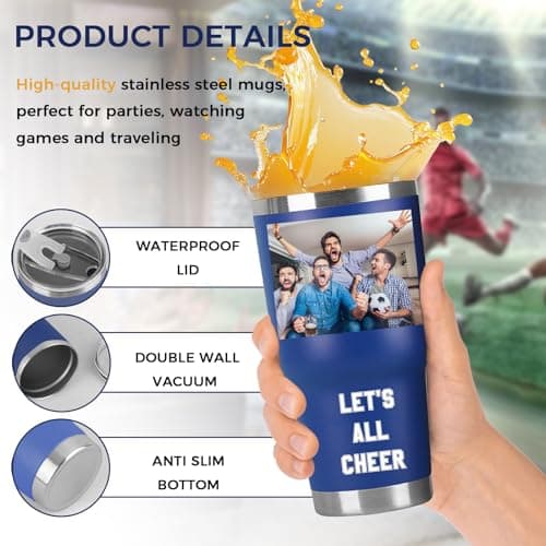 Personalized Tumbler with Picture, Name Logo Photo, Coffee Tumbler Mug 30oz Insulated Stainless Steel Custom Travel Mug Cup Gift for Men Women Dad Mom Birthday Xmas Valentines — view 3