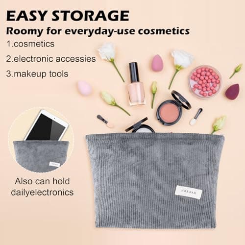 2 Pcs Makeup Bag,Toiletry Bag with Metal Zipper Portable Make up Bag — view 5