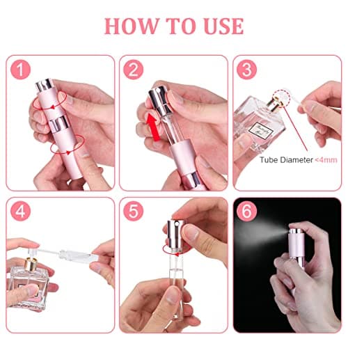 ACWOO Perfume Atomiser Bottles, 3Pcs 10ml Refillable Travel Spray Bottles, Portable Mini Refillable Empty Perfume Bottle, Empty Spray Bottle for Travel, Vacation — view 3