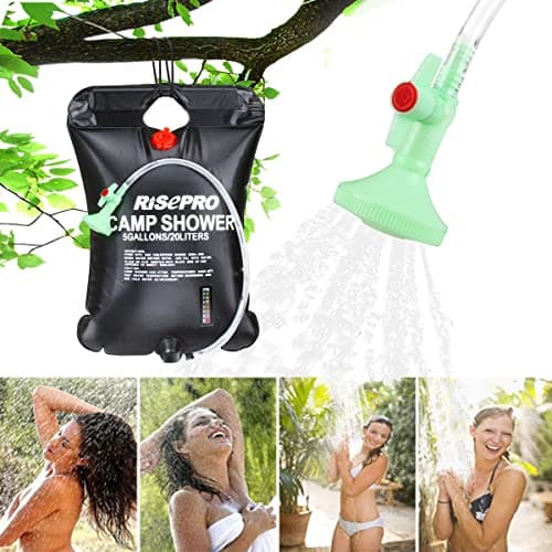 RISEPRO 5 gallons 20L Solar Shower Bag Heating Camping Shower Bag Temperature Indicator Hot Water Hiking Climbing — view 6