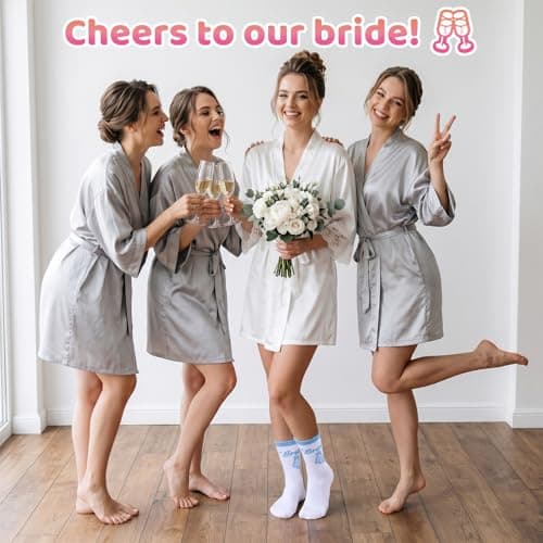 Zuimei 2 Pairs Bride and Groom Socks, Couple Socks Set with Gift Box — view 3