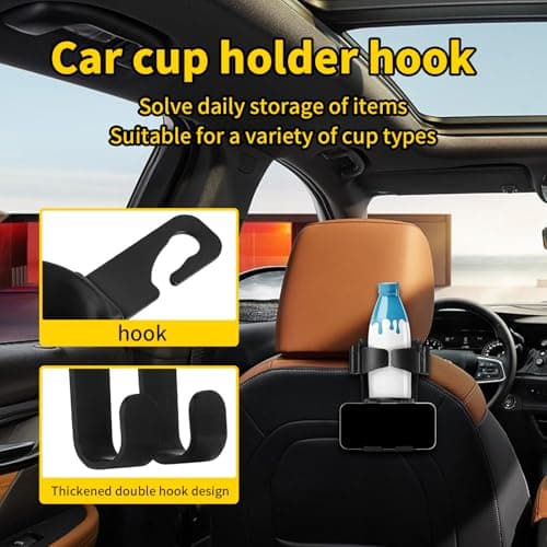 Cup Holder for Back Seat Of Car Heavy-Duty Quick-Release Holder Organizer — view 2