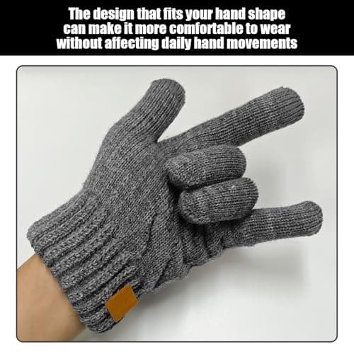 1 Pair Of Gray Velvet Gloves, Warm Knitted Gloves, Touch Screen Gloves, Outdoor Cold-Proof Gloves, Sports Gloves — view 5