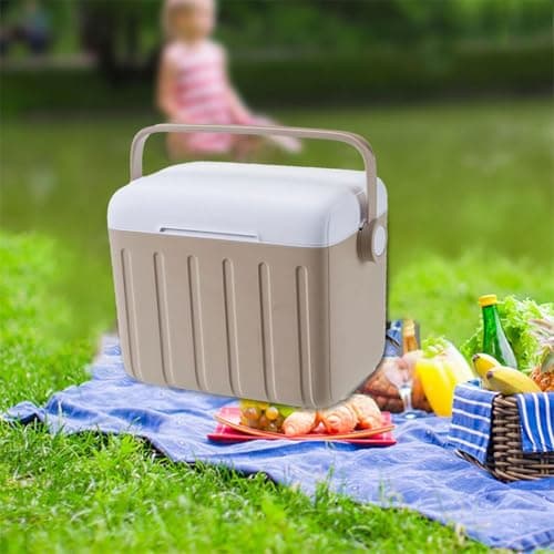QSTDGVPW 6L Portable Cooler with Handle, Airtight Ice Pack Container, Ideal for Picnic, Travel, Beach, Food Delivery, Khaki — view 6