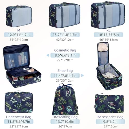 BAGAIL Packing Cubes for Suitcase 8 Set, Lightweight Luggage Packing Organizers Packing Cubes for Travel Accessories — view 2