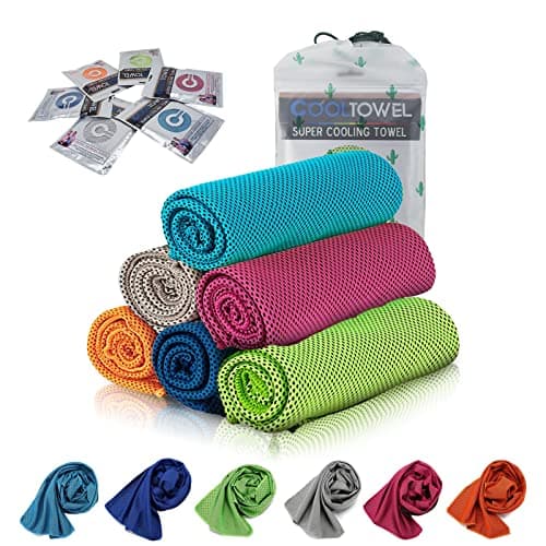 GUGELIVES [6 Pack Cooling Towel, Ice Sports Towel, Cool Towel for Instant Cooling,for Yoga, Travel, Golf, Gym,Camping, Fitness, Running, Workout & More Activities (35"x12")