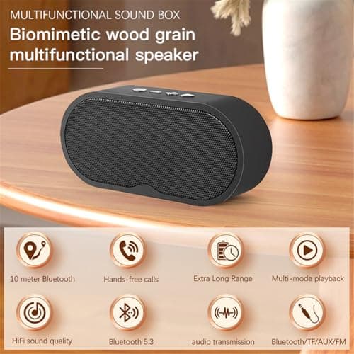 STFMHEZ Bluetooth Speaker Portable Wireless, Bluetooth 5.3 Speakers with HD Stereo HiFi Bass for Travel Home, 1200mAh Battery, 15 Hour Playtime, Support Bluetooth/U-Disk/TF Card — view 5